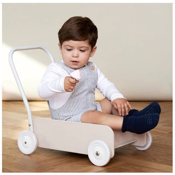 NWT GoBabyGo Non-Slip Rubber Grip Tall Socks (Navy, Organic Cotton Terry) - Picture 2 of 9